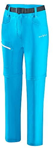 Black Crevice Pantaloni da Trekking da Donna con Zip off, con Gambe Rimovibili, Impermeabili, Resistenti e Traspiranti, con Tasche, Oceano Hawaiano/Bianco, 46
