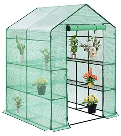 YSUEFIJO Gewachshaus Klein Balkon, Tomatengewächshaus Winterschutz, Schrägdach Foliengewächshaus, PE halbtransparente, für Pflanzen wetterfest Mehrzwecktreibhaus Pflanzenhaus