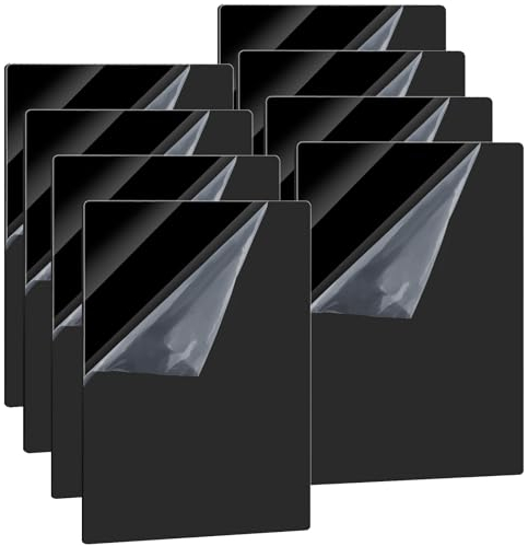 8 Pièces Plaque Acrylique Noir, A4 Feuille Acrylique 297 x 210 x 2 mm, Feuille de Plastique avec Film Protecteur pour DIY Cadres Photo Peintures Crafts