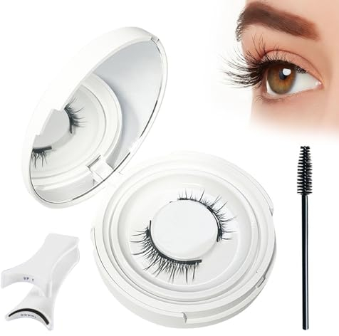 Landrain Magnetische Wimpern Ohne Eyeliner, Reusable Magnetic Eyelashes No Glue or Liner