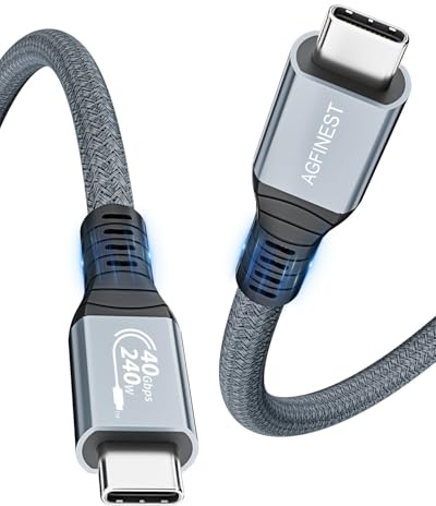 USB4 Cable 240W 1m/3ft, USB-IF Certified USB-C Cable 40Gbps Data Transfer 8K@60Hz/4K@120Hz Video PD3.1 Compatible Thunderbolt 4/3 for iPhone 17, MacBook, iPad Pro, Laptop, Docking, SSD, Monitor