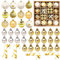 MHwan Weihnachtskugeln Gold, 40 Stück 6CM & 3CM Exquisit Bemalte Weihnachtsbaumschmuck Set, Funkelnde Christbaumschmuck Kunststoff, Fallsichere und Langlebige Christbaumkugeln Weihnachtsbaumkugeln