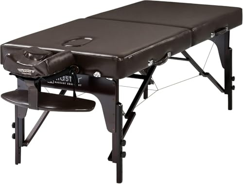 Master Massage Supreme Luxury - Lettino massaggiante portatile con foro per il viso e riempitivo, per salone di bellezza e spa, colore: caffè, 71 cm