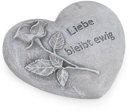 Logbuch-Verlag litet hjärta gravdekoration kärlek förblir evigt minne av döda gravhjärta 10,5 cm