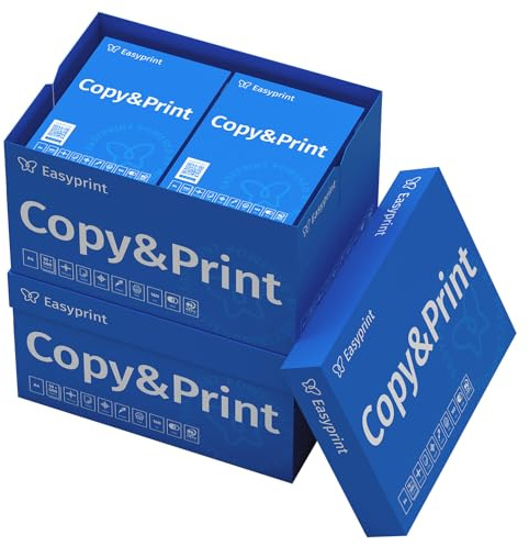 Easyprint Papel multiusos para impresora, Folios A4, 10.000 Hojas, 20 Paquetes de 500, Color blanco brillante CIE 160, PEFC