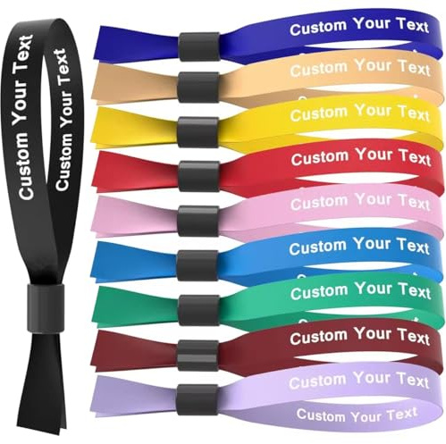 Pulseras personalizadas de tela for eventos VIP, desechables, for conciertos y fiestas, 50 o 100 unidades