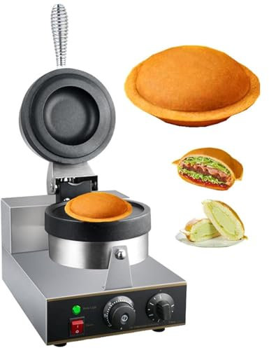 Électrique Burger Gaufrier Machine à hamburgers, machine à cornets de glace électrique, machine à rouleaux d'œufs, machine à cornets, corps en acier inoxydable, surface antiadhésive pour usa