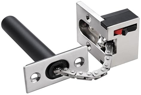 TYH Catena per Porta cromata Lucida, Lucchetto a Catena Nascosto in Lega di Zinco con Pulsante di commutazione, lucchetti a Catena in Acciaio robusti e Resistenti alla ruggine, per casa/Hotel
