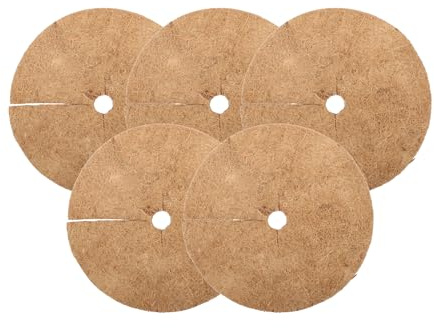 Wacredo Kokosmatta rund/vinterskydd och frostskydd för krukväxter | växtskydd av 100 % kokosfiber, mulchskiva (20 cm – 80 cm Ø) (Ø 45 cm, 5 stycken)