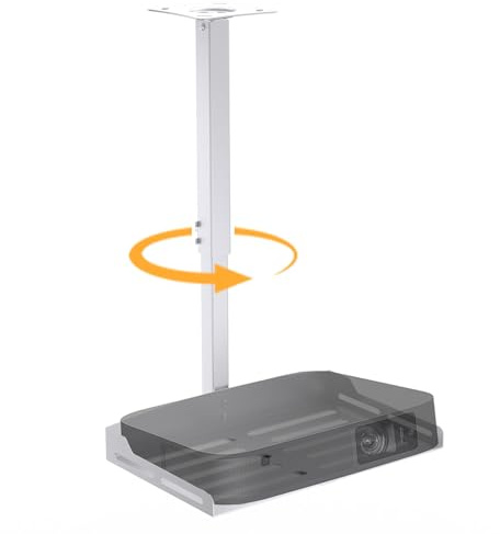 MAWADA Projector Ceiling Mount with Tray, 360° Rotation - Whie