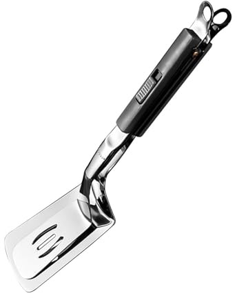 KIOALXZ Pinzas Multiusos con Ranuras Dobles para Asar Alimentos, Acero Inoxidable, fáciles de Limpiar, sin Esfuerzo. Pinzas para Asar con Ranuras Dobles para