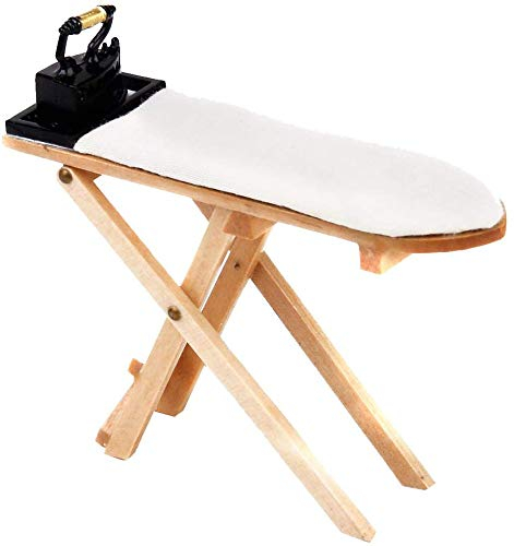 Inzopo 1/12 Doll House Miniatures Iron Ironing Board Set