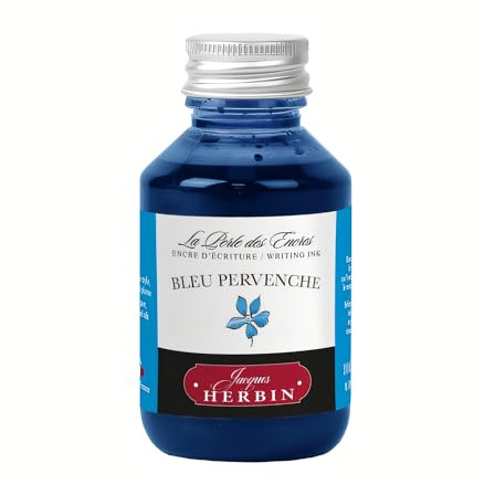 Jacques Herbin 17013T - Flacon d'encre à écrire 100ml - Stylo-Plumes, stylos Roller - Bleu pervenche