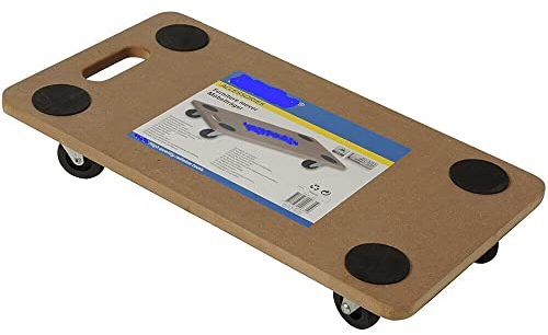 150kg Wheeled Platform Heavy Duty Anti Slip Hand Dolly Trolley Cart Furniture Moving Transporter, 360° Board Castor,56X30cm