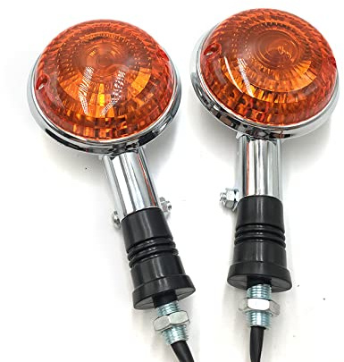 VRWEARE Universal 2 Pcs Motorcycle turn signals Amber Lenses Indicator 12V Waterproof Blinker Compatible With Yamaha Honda Harley Kawasaki Suzuki Yamaha All Model