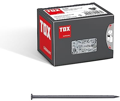 TOX Clavos de alambre de 2,2x50 mm con cabeza avellanada para uniones sencillas de madera y superficies enrasadas, uso universal en interiores y exteriores, acero brillante, 400 g por caja, 063100106