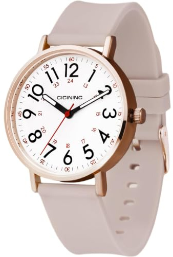 cicininc Watch with Second Hand for Nursing Women | Analog | Military Time