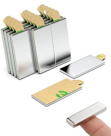 ZEXIJOW 16 Pièces Aimant Autocollant Puissant 30x10x1mm,Aimants Adhésifs Neodymium,Aimant plat Aimantés par Paire,Rectangular Neodymium Bar Magnets pour Tableau Blanc,Réfrigérateur,Artisanat,Photos
