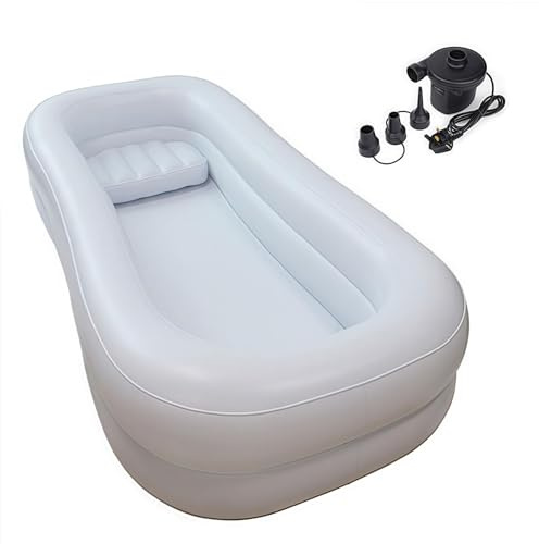 SAYEYBU Sistema Ducha y BañEra Inflable Uso MéDico, BañEra Inflable Cama, Kit Ducha y BañEra PVC, BañEras para Cama Apto para Personas Discapacidad, Personas Mayores y Embarazadas,Blanca,A