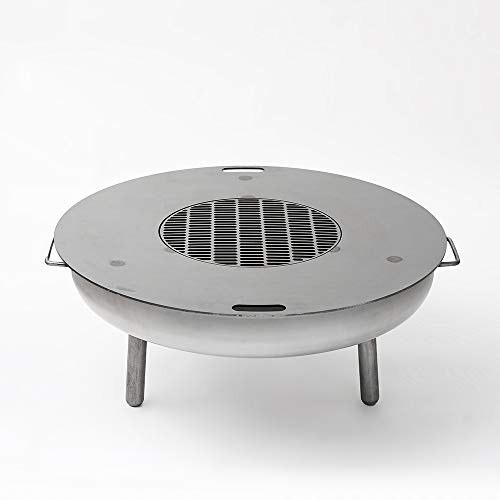 Czaja® Feuerplatte 60 cm mit Grillrost| Grillring | Grillplatte | Plancha - 5mm Stark - Ideal für Feuerschale, Stahlfass, Öltonne, Feuertonne, Stahltonnen Kugelgrills