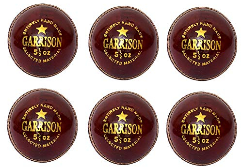 CW Garrison Premium kvalitet rött läder cricketboll läder 4 delar boll paket med 12 dagars natt match cricketboll ungdom vuxen senior hård läder boll korkbollar kork inre boll
