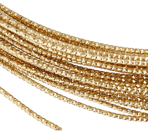 BENECREAT 18 Gauge 33 Feet Engraved Textured Gold Wire, Textured Copper Wire Half Hard Brass Wire for Jewelry Beading Craft Work