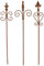 3 x Metall Stäbe Rankstab mit Schnörkeln Edelrost Rost Rankhilfe Gartenstecker H=58 cm 3er Set