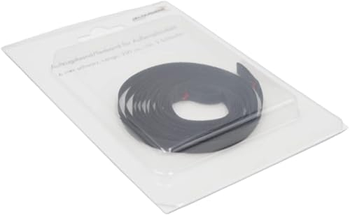 Texband für Außenjalousien 6 x 0,33 mm – Aufzugsband inkl. 2 Schlaufen (200 cm, schwarz) – UV-beständig, wetterfest & reißfest – Ersatzband für Raffstore & Jalousie
