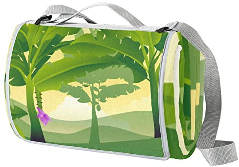 Manta impermeable para picnic al aire libre, con hojas de árbol de plátano, ideal para playa, camping, senderismo, plegable