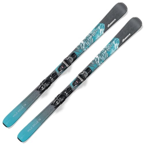 NORDICA Women's Wild Belle 78 CA Stable Durable Maneuverable All Mountain Alpine Snow Skis with TP2 Compact 10 FDT Bindings, Anthrazite - Aqua, 150
