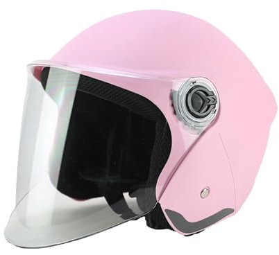 JATIBOSH Halbschalenhelm mit ECE-Zulassung Motorradhelm für Damen und Herren Erwachsene Rollerhelm Cruiser Chopper Skateboardhelm Motorradhalbhelm mit Visier