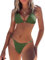 Yuson Girl Damen Bikini Set Mit Ketten Neckholder Triangel Bikini Set Sexy Brazilian Style Niedriger Taille String Tanga Bikini Sets Damen 2tlg Bikini Klassischer Zweiteiliger Badeanzug(Grün, S)