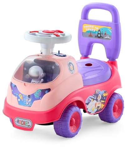VEVOR Porteur Auto Enfants 19 à 36 Mois, Voiture à Pousser pour Tout-Petits, Charge 22 kg, avec Klaxon et Musique, Rangement sous Siège, Développement Musculaire et d'Équilibre, pour Garçons, Filles