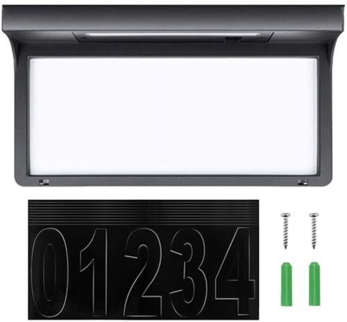 NULYLU Targa Numero Civico Solare LED per Esterni Lampada Porta Indirizzo con Illuminazione Notturna Decorazione Giardino e Recinzione Energia Solare Integrata Design Moderno e Classico