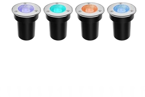Generisk LED-trädgård, 4 stycken 3 W LED-trädgårdsstrålkastare, IP67 vattentäta runda golvlampor, infällbara golvlampor, mini COB-trädgårdsstrålkastare, utomhustrappbelysning för vägar och