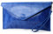 modamoda de - T106G - ital Clutch Unterarmtasche Glattleder, Farbe:Königsblau