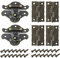 Niaciswe Antiguo Latch Hasp 2 Piezas Cierre de Caja Cerradura Vintage con Bisagras de Bronce y Tornillos Vintage Diseño Bisagras Plegables Antiguo Cerradura Caja Madera Cierre de Bronce Antiguo