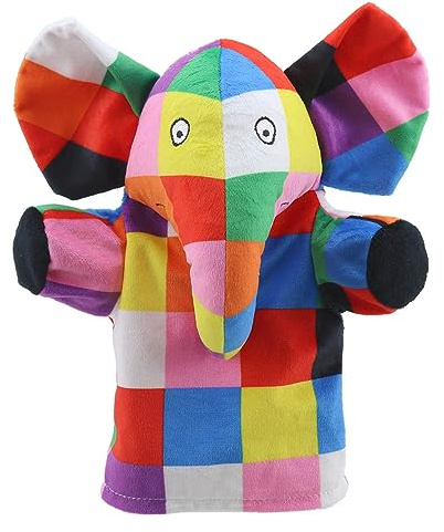 The Puppet Company My First Elmer Elephant Hand Puppet - Mini Plush Character for Children – Interactive Nursery Rhyme Toy for Storytelling, Learning, Imagination, Roleplay and Fun Games