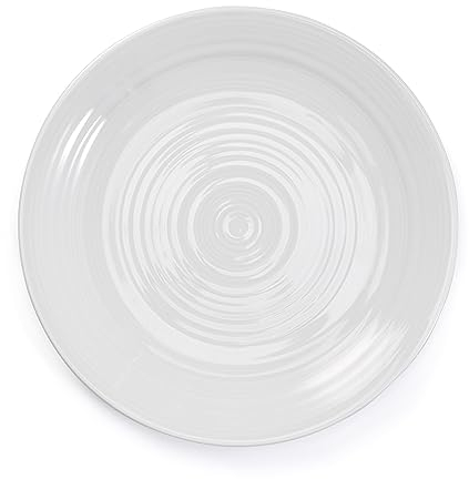 Comptoir de Famille Set of Two 26cm Dinner Plates - White Porcelain - Stylish, Durable & Versatile - Suitable for Everyday Use - Dishwasher Safe