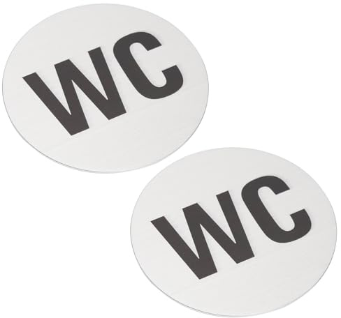 VGOL 2pcs Toilet Signs Aluminum Alloy Self Adhesive Toilet Stickers Door Signs with a Diameter 75mm and 3M Tape Suitable for Bathroom and Restaurant Signs