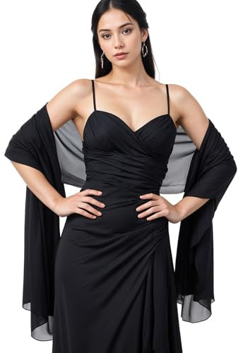 Aiyorse Damen Halstuch Chiffon Sommer Schal Damen Festliche Stola,70x200cm Stola für Abendkleid Halstuch Damen für Abendkleid Oder Brautkleid Hochzeit Scarf