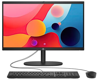 PC Tout-en-Un HP 22-dg0000nf - 21,5 FHD - Intel N100 - RAM 8 Go - Stockage 256Go - Windows 11 - Clavier et Souris filaires