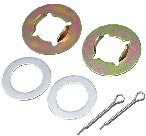 Gettimore Kit de arandela de rueda delantera con retenedor de 3/4 pulgadas y arandelas de empuje, pasadores de aleta para cortacéspedes Craftsman, Troy-Bilt, Bolens, Brute, Columbia, compatible con