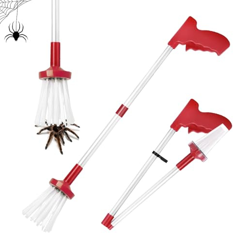 Udbrud Spider Catcher, Acchiappasogni con Manico Lungo, Cattura Insetti, Acchiappa Ragni, Trappola per Insetti Portatile, Acchiappa Ragni Telescopico per Vespe Scorpione Insetti Gambe (Rosa)