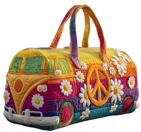 Bolsa de viaje para mujer de impresión digital 3D serie autobús bolsa de yoga de moda bolso versátil ligero para deporte ocio viaje fin de fin de semana y salida diaria, c, bohemio