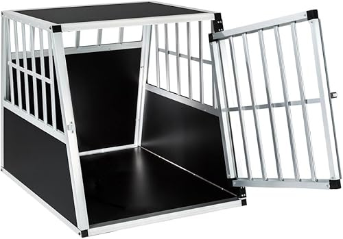 tectake® Caisse de Transport pour Chien légère et Solide, Cage de Transport Chien Simple, Dos incliné pour Transport Animaux Voiture, Maison ou Jardin, Cage pour Chiens - 66 x 90 x 69,5 cm