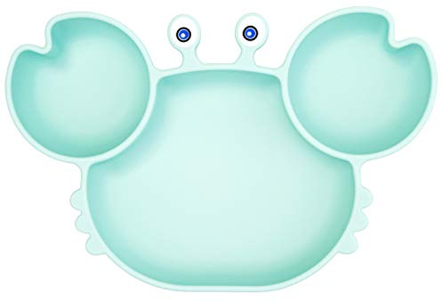 Linowos Placa de succión de silicona para niños pequeños, plato y tazón dividido para entrenamiento de autoalimentación