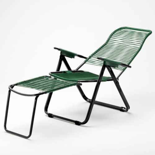 Gartenliege aus Stahl mit Kunststoffseilen, Sessel mit Seilen aus Kordelzug (grün)