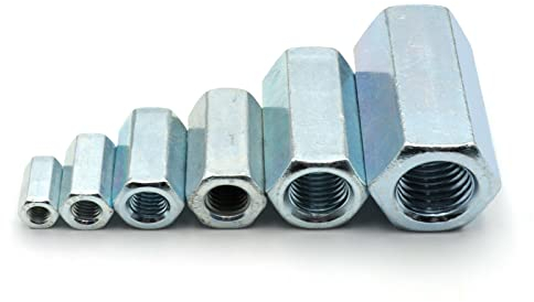 1 Stück Langmuttern/Gewindemuffen DIN 6334 / M24 x 72 mm/verzinkter Stahl Gewindehülsen Verlängerungsmuttern Distanzmuttern Sechskant