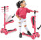 Hurtle 3-Rad-Roller für Kinder - Steh- und Kreuzfahrt-Kinderspielzeug Tretroller mit Verstellbarer Höhe, Rutschfester Plattform, Blinkenden Radlichtern, für Jungen/Mädchen im Alter von 2-12 Jahren